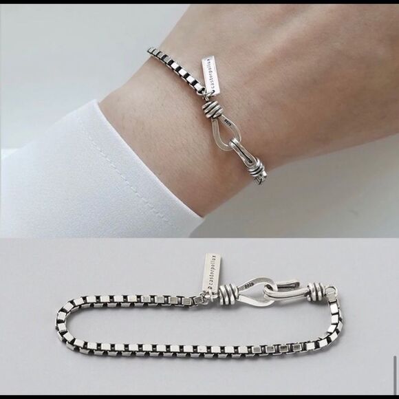 Silver Vintage Chain Bracelet 7.8” - Picture 1 of 5